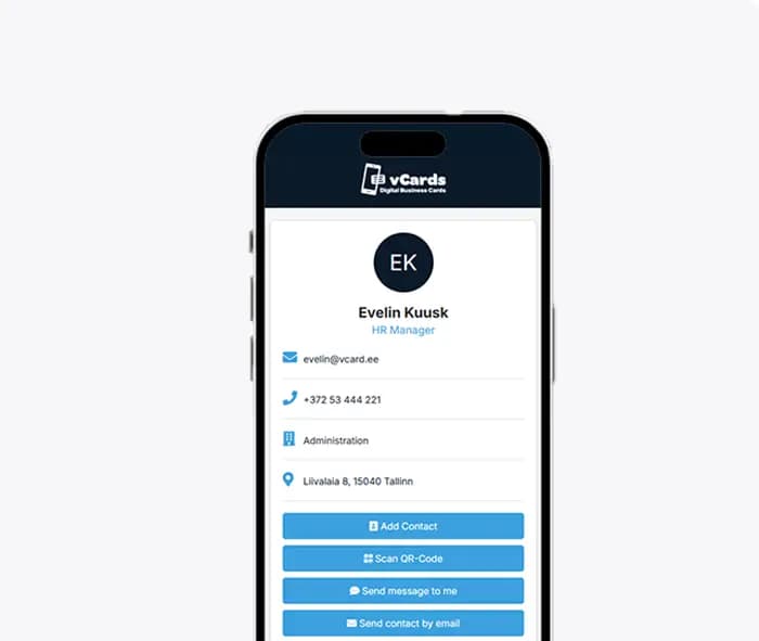 Digital Business Card Features